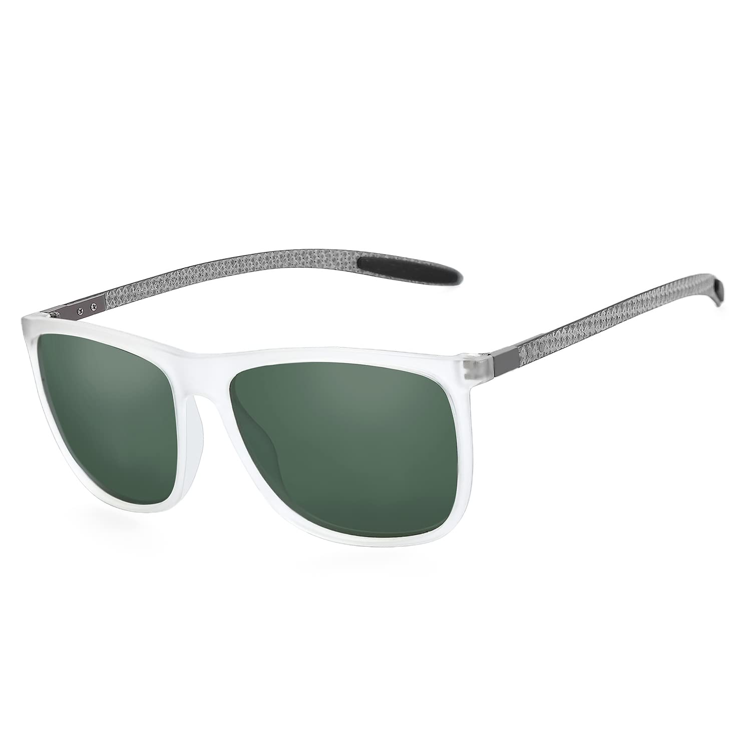 ZENOTTIC gafas de sol polarizadas cuadradas para hombres gafas de sol ultraligeras de fibra de carbono para conducir, pescar, deportes de Golf protección UV400: Azul