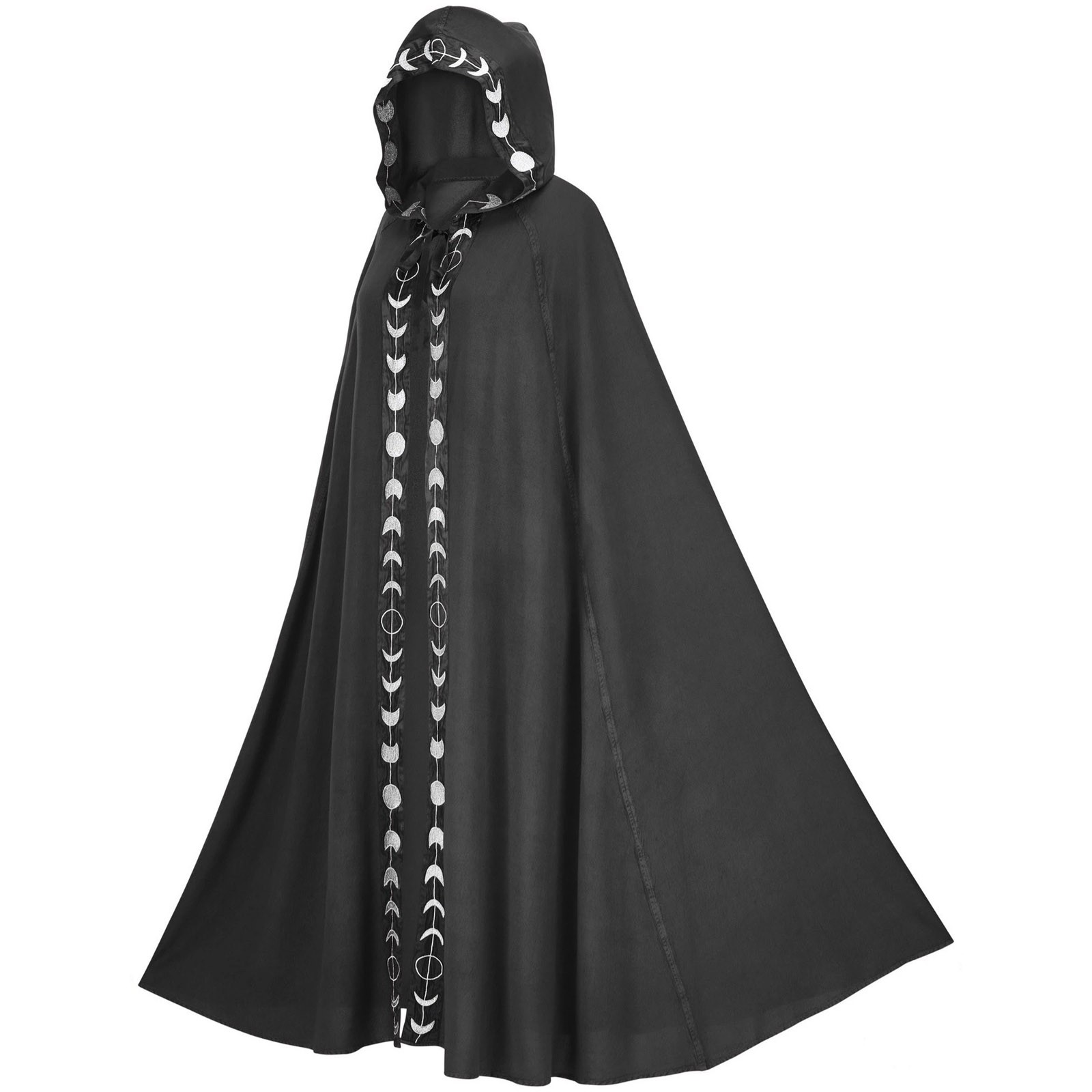 Mantello Cosplay di Halloween medievale cappotto con cappuccio cappotto mantello gotico Vintage Trench lungo Costume Cosplay di Halloween mantello da mago