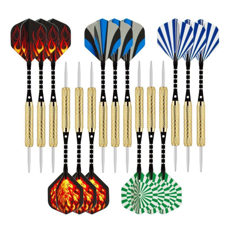 15Pcs 18G Professionele Stalen Tip Darts Aluminium As Harde Darts Metalen Naald Darts Vlucht Koperen Darts Body