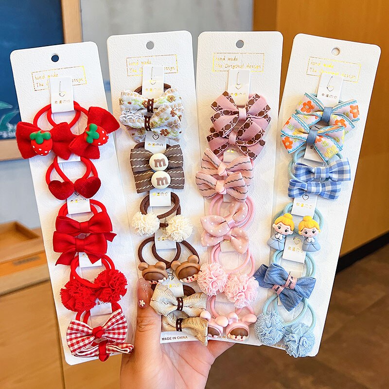 Meninas laço de cabelo de náilon colorido elástico faixas de cabelo crianças miúdo rabo de cavalo titular bandas de borracha scrunchies bandana acessórios de cabelo