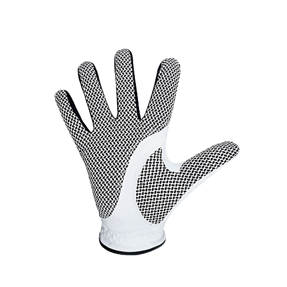25 Yards Men Golf Gloves for Right Hand White Black Microfiber Non Slip Breathable Sport Gloves Golf Training Aids Accessories: White Right / 25