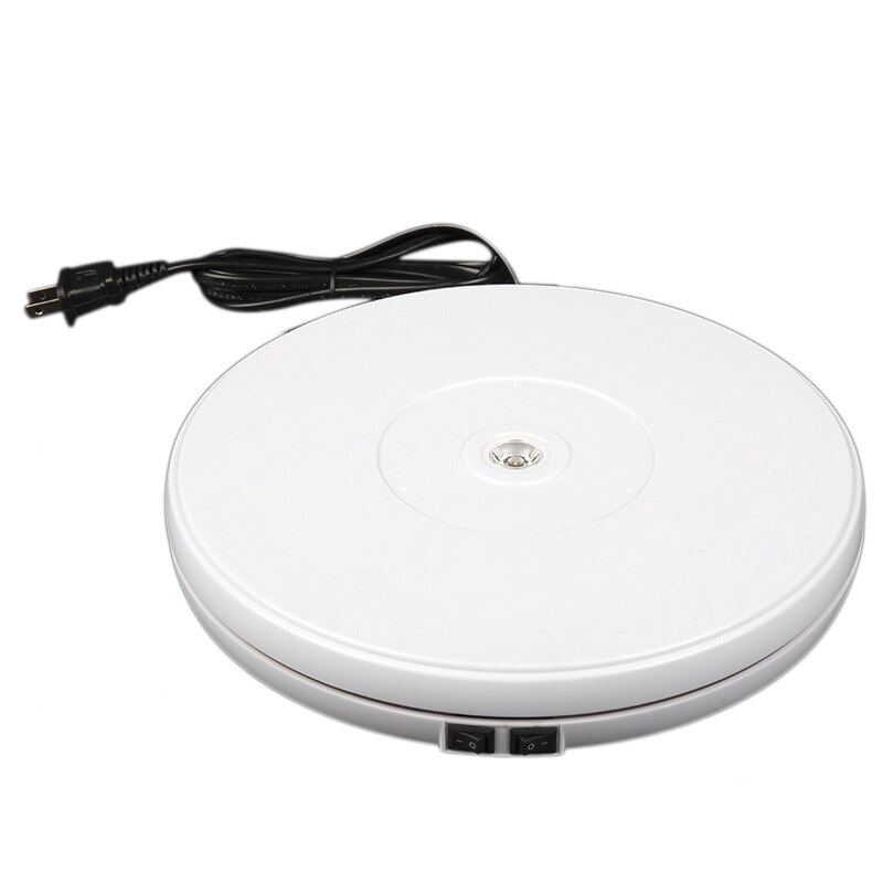 with LED Light Automatic Turntable Display Stand Rotating Disk 360 Degree Electric Rotating Turntable Photography (US PLUG)