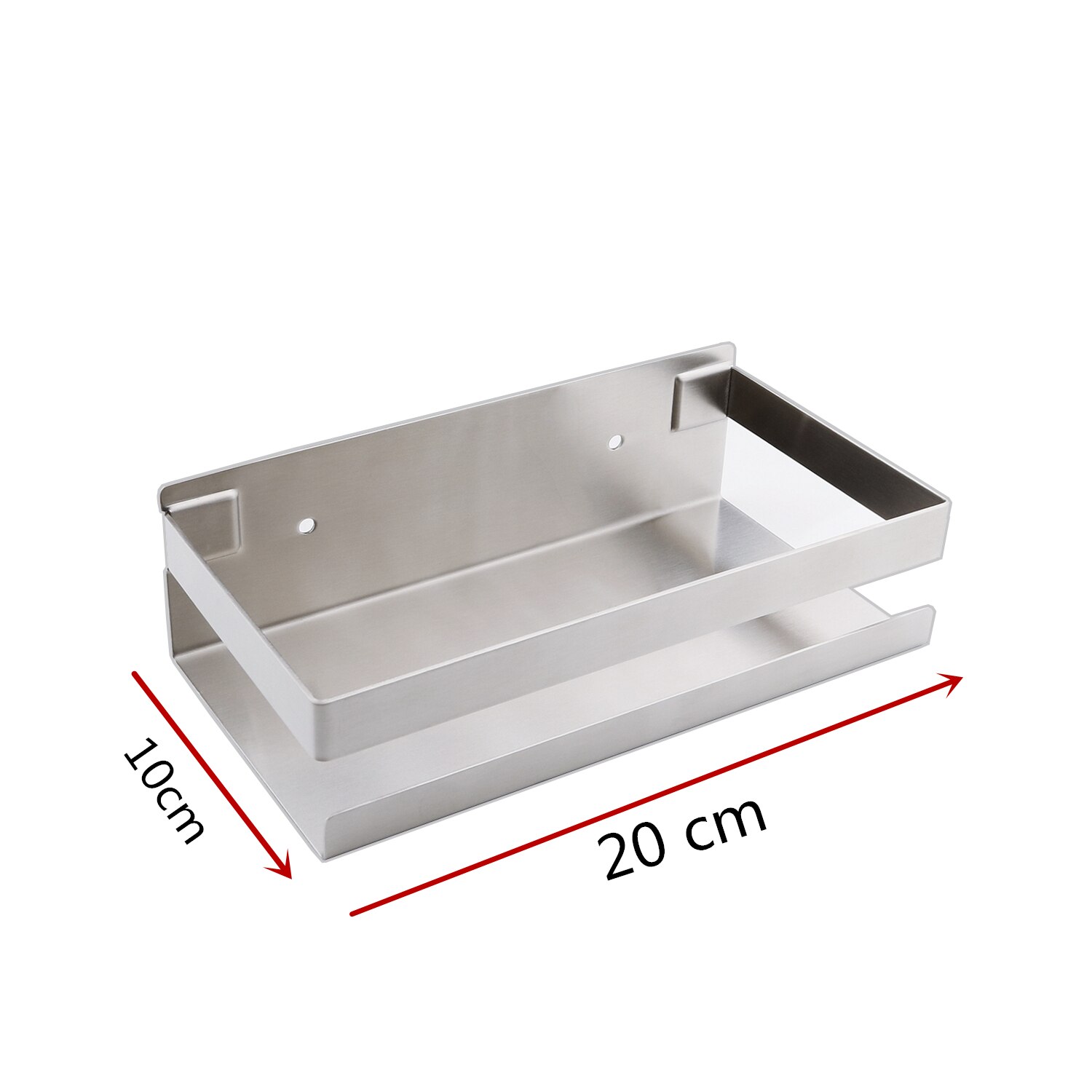 Badeværelse hylde 304 rustfrit stål brusestativ hjørnehylde firkantet bad brusebad vægmonteret opbevaringsholder: 20cm