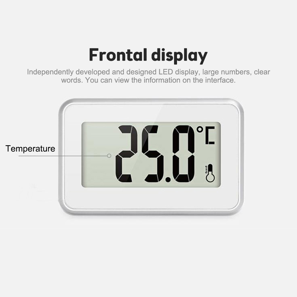 Digital kylskåpstermometer vattentät rumstermometer kylskåpslarm termometer hygrometer med krok konvertibel