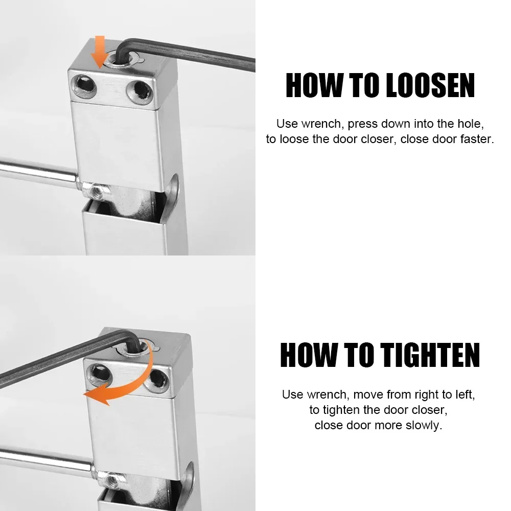 Durable Furniture Door Hardware Automatic Spring Door Closer Adjustable Stainless Steel Door Closing Device Security Lock