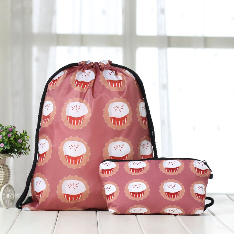 Pak trekkoord rugzak trekkoord tassen bedrukking heren casual tassen unisex dames schouder 3d tas bundel zak multicolor