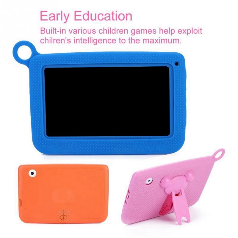 Baby børn læring legetøj bærbar tablet bluetooth + wifi børn læring tablet beskyttelsesdæksel 7 tommer 1024 x 600 eu stik tablet