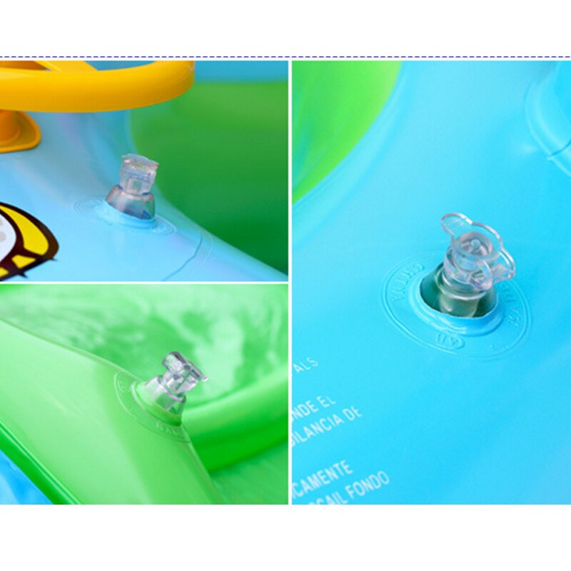 Baby Swim Ring Sunshade Steering Wheel Safe Floating Summer Kids Seat Inflatable Swimming Boat Toys Water Pool Tube PVC