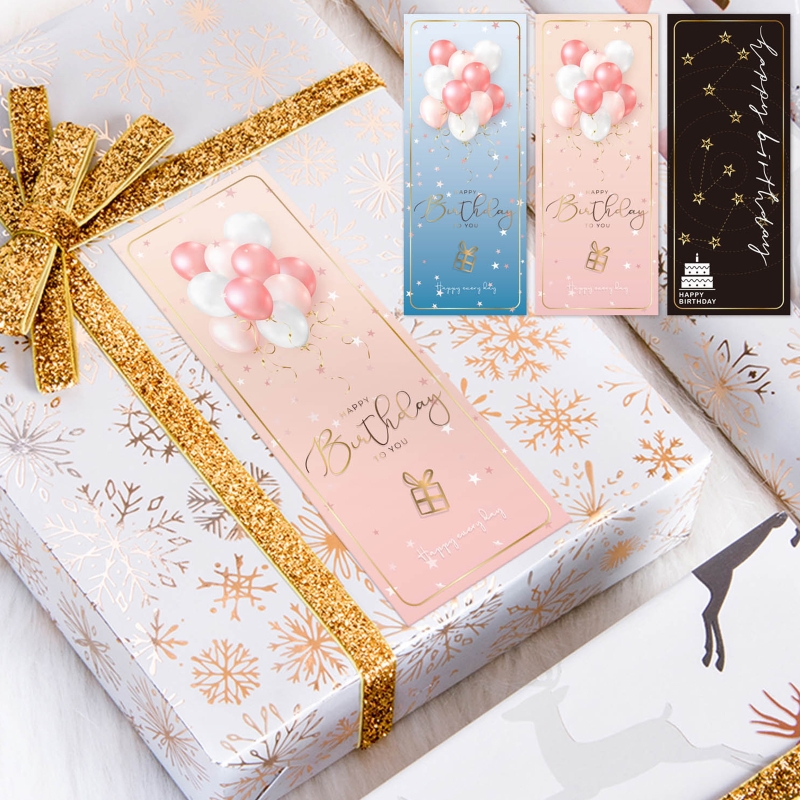 50pcs Happy Birthday Stickers Rectangle Box Sealing Labels Waterproof Sticker for Kids Wrapping Scrapbooking