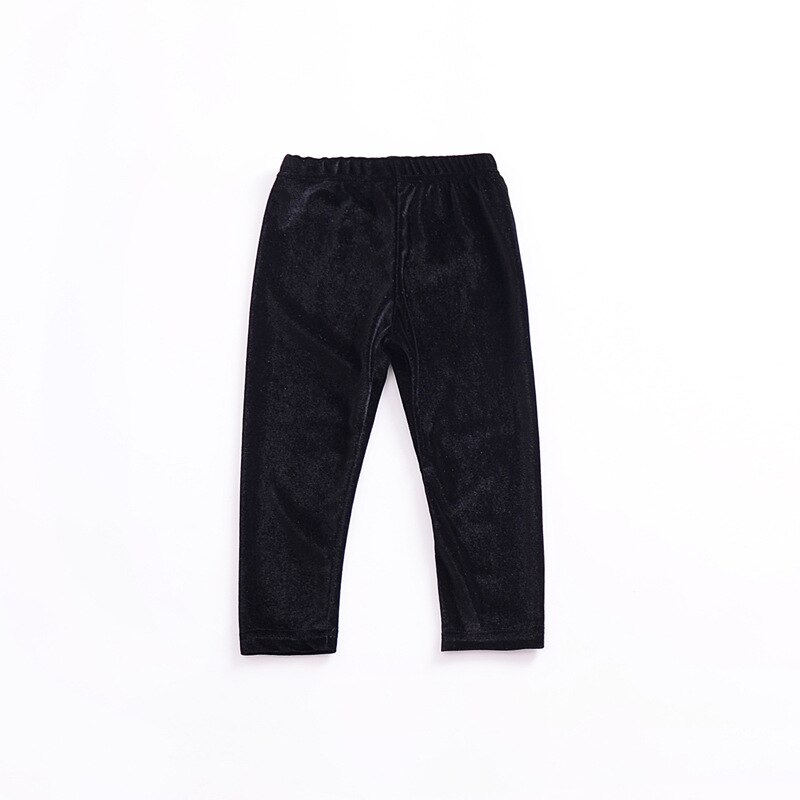 Baby piger bukser guld fløjl leggings til pige forår efterår børn bukser småbørn joggingbukser tøj: Sort / 12m