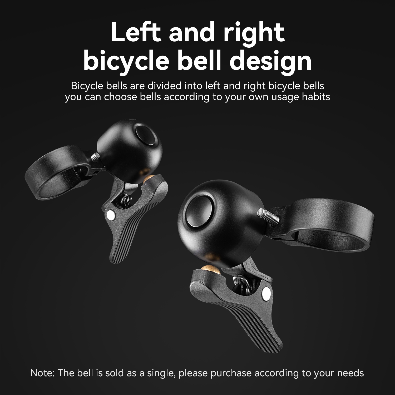 ROCKBROS Bicycle Bell Lightweight Compact Size Curved Handlebar Bike Ring Bell Crisp Loud Sound Horn MTB Road Bike Accessories