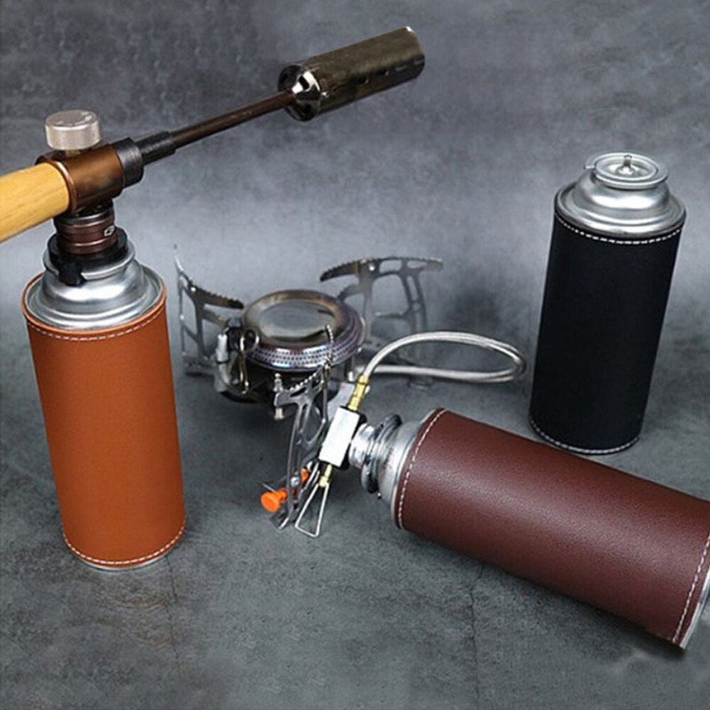 Gas Tank Protective Cover Long PU Outdoor Camping Fuel Cylinder Storage Bag