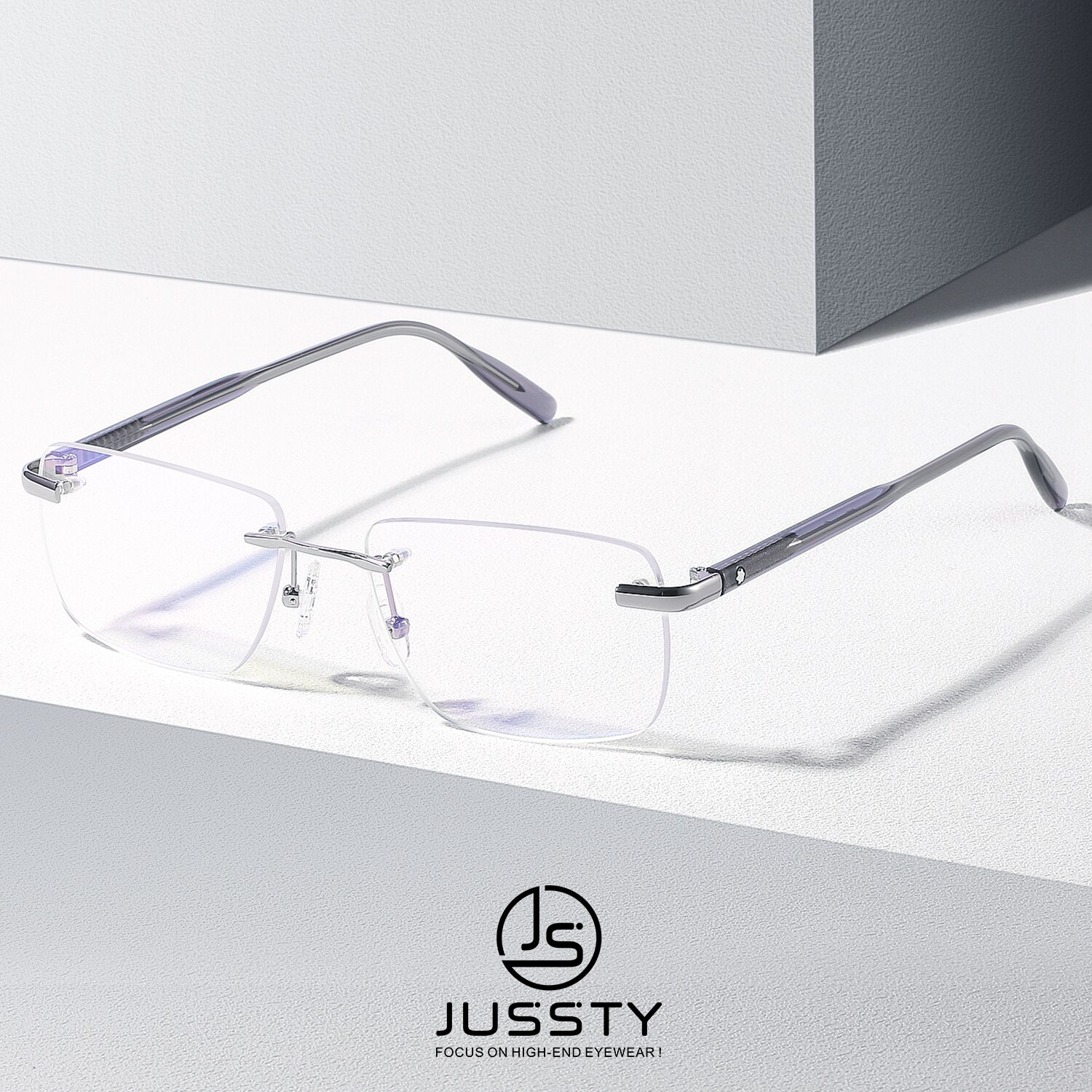 Gafas graduadas al aire libre para hombre, montura de gafas ópticas para miopía, de lujo, coreanas: 088 Silver Gray