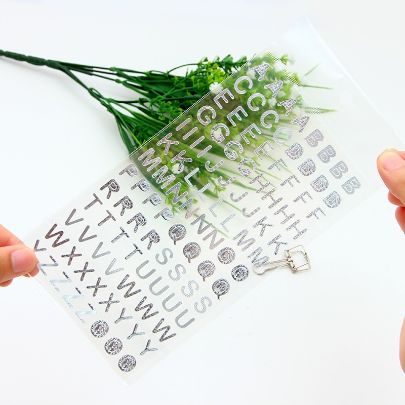 1 Sheet Glitter Alphabet Letter Stickers Self Adhesive ABC A-Z Words Sticker On Scrapbooking & Stamping Stickers