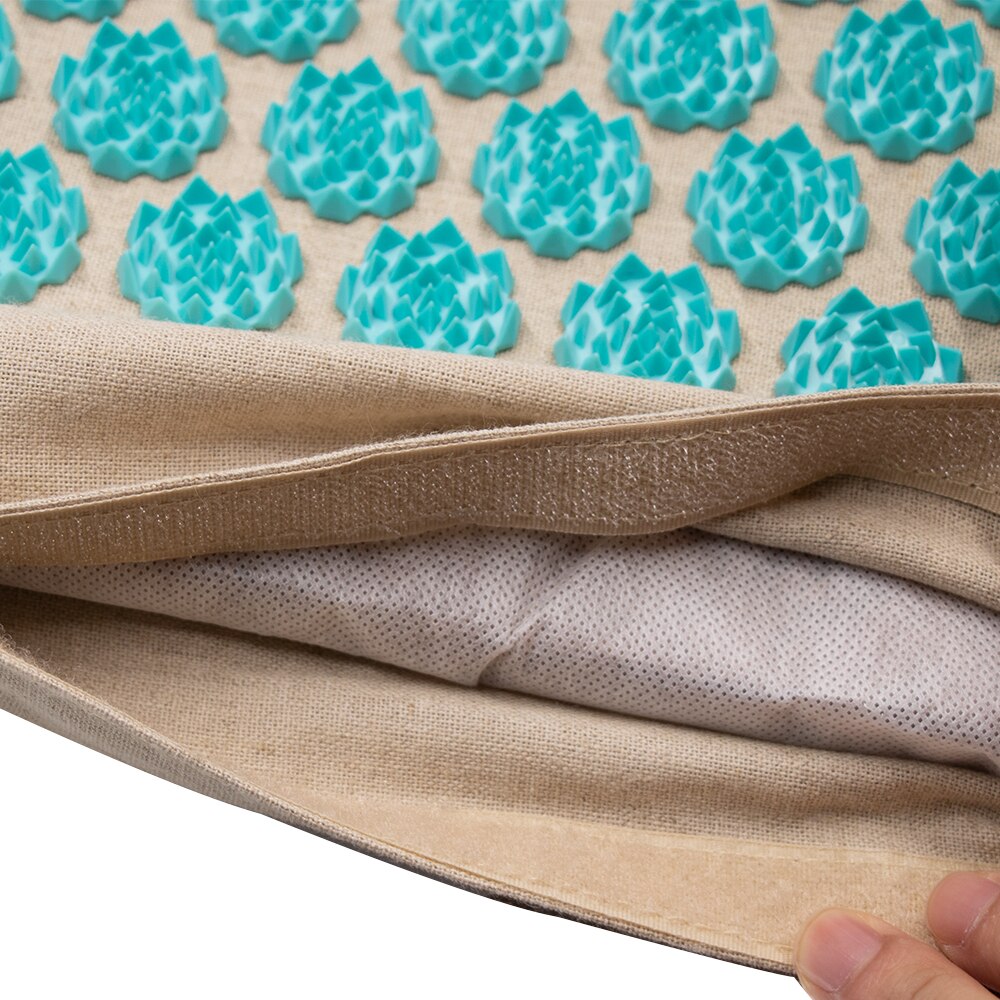 Lotus Acupressuur Mat Coconut Fiber Back Body Massage Mat Met Kussen Ontspanning Stress Relief Massager Kussen Yoga Mat Shiatsu