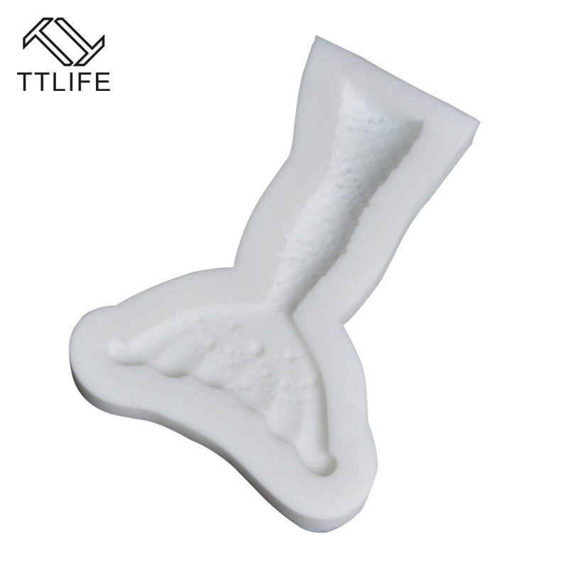 TTLIFE medio molde de silicona con cola de sirena cocina Gadgets casa Fondant herramienta postre accesorios de cocina, molde
