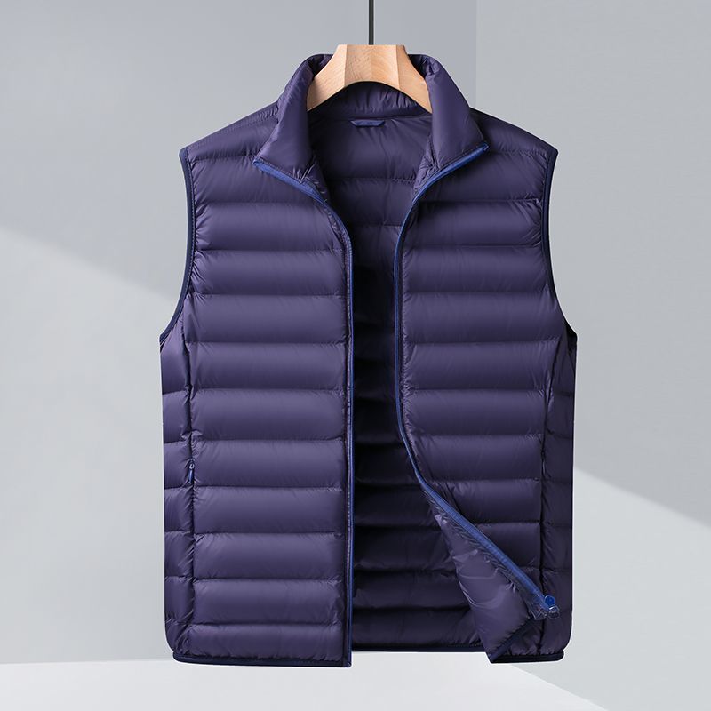 Jas Ultralicht mouwloos puffervestjack Ultradun warm lichtgewicht donsjack Vest Winter herenvestjassen: XL / Marineblauw