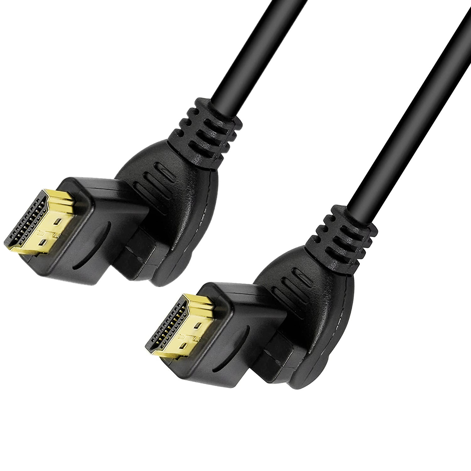 Cable adaptador giratorio HDMI 2,0, Cable macho de versión 2,0, giratorio de 360 grados, ajustable, línea angular derecha e izquierda