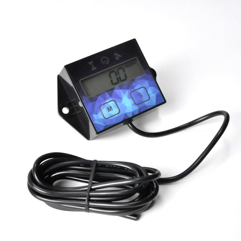 Tachometer Hour Meter Digital Engine Gauge Track Oil Change Inductive Hour Meter for Boat Lawn Mower Motorcycle Outboard HM011F