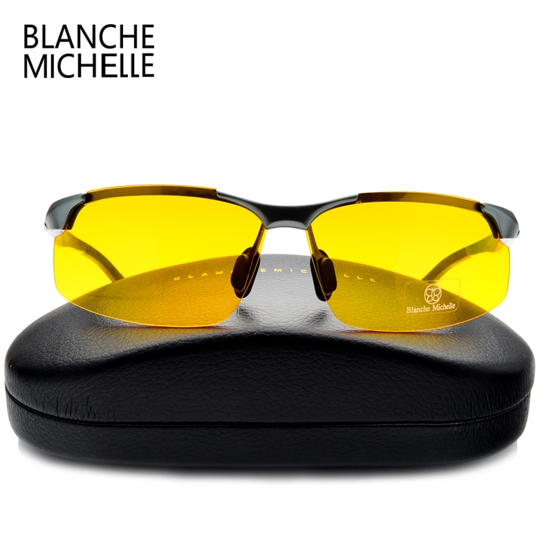 Aluminium Magnesium Mannen Zonnebril Gepolariseerde Sport Driving Night Vision Goggles Sunglass Vissen UV400 Randloze Zonnebril sunglasses men sun glasses man sunglass