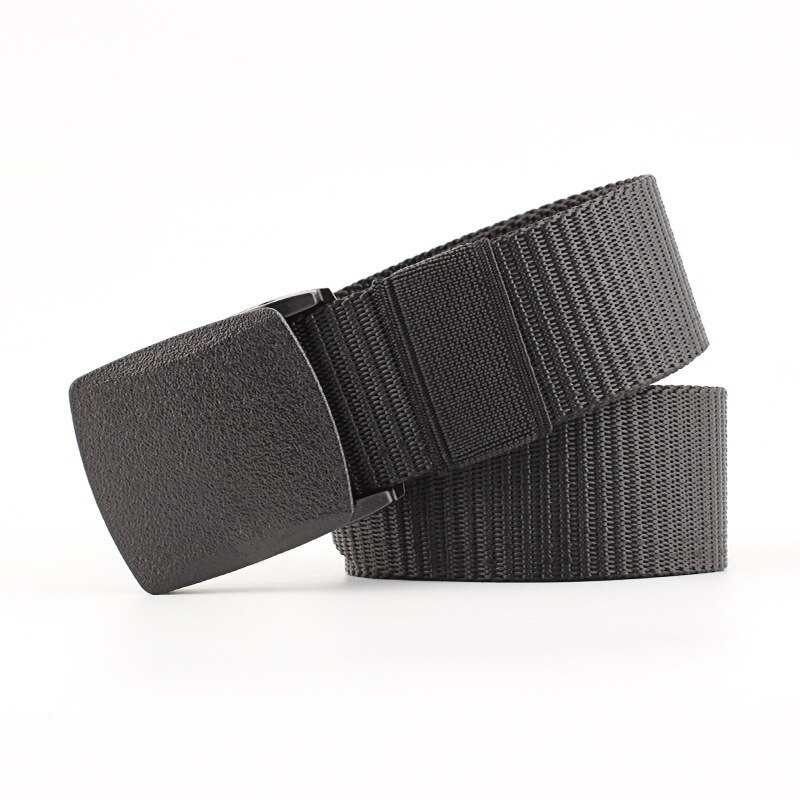 Cinturón hipoalergénico de nailon con hebilla de plástico de , cinturón duradero de lona para adolescentes y estudiantes: Negro
