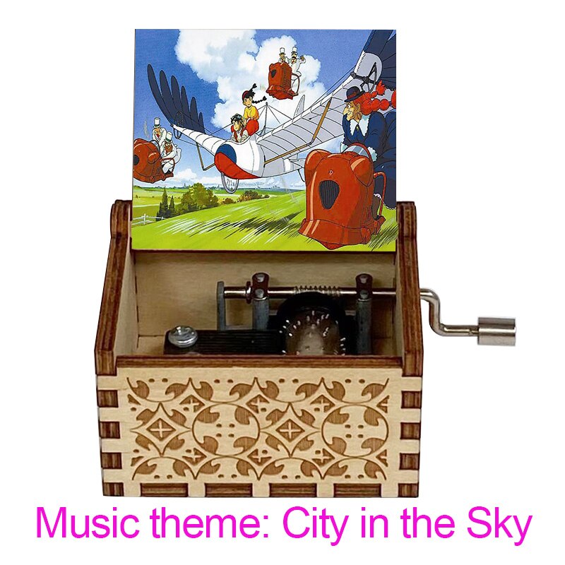 Wooden Music Box Carved Color 3D Printing Music Box Birthday Year: Light Grey