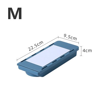 Mini bandeja para lápices cajas cajones de almacenamiento de escritorio ocultos en oficinas y escritorios, bandeja telescópica extensible, cajón de almacenamiento autoadhesivo: M blue