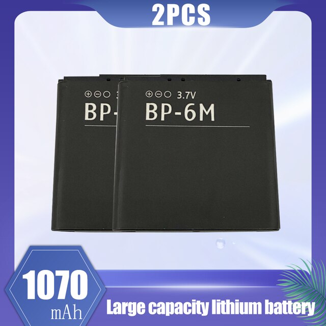 Batería de litio de repuesto para móvil, pila de 1070mAh, BP-6M, BP, 6M, BP6M, para Nokia 6233, 6280, 6288, 9300, N73, N93, 3250, 6290, 1-20 Uds.: 2PCS