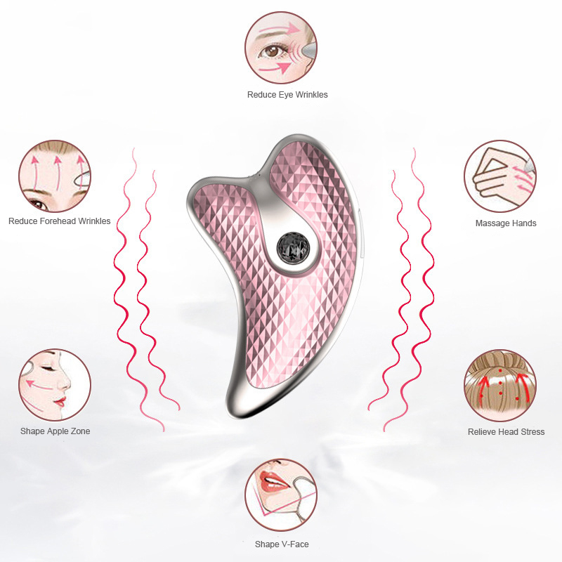 Guasha Facial Roller Massager EMS Microcurrent Face Lift Machine Wrinkle Remover Skin Lifting LED Light Face Massage Beauty Tool