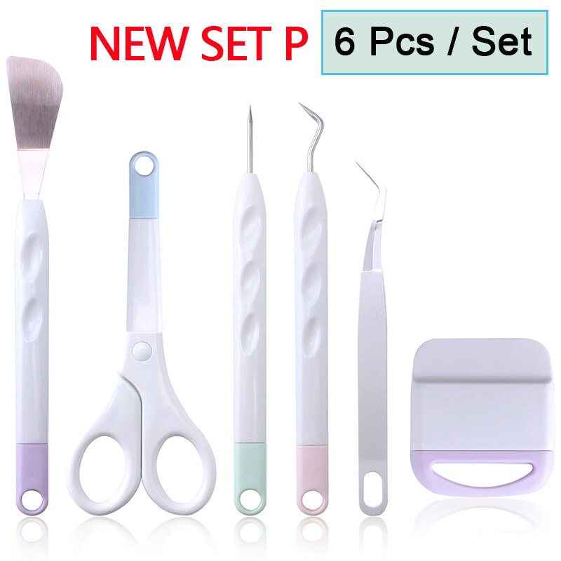 Craft Vinyl Weeding Tool Set Dried Flower Basic Handmade Tools DIY Kit Silhouettes Cameos Lettering Scrapbooking: Set P 6 Pcs