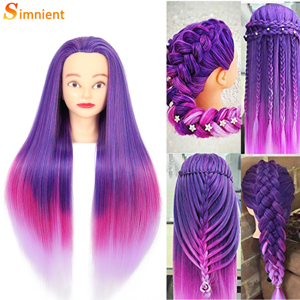 70cm Long Doll Head For Hairstyles Mannequin Head With 100% Synthetic Long Hair Training Head For Braid Hairdressing With