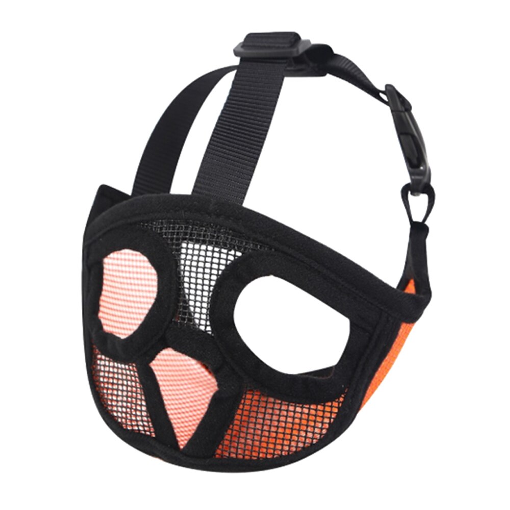 Korte Snuit Huisdier Hond Muilkorf Comfortabele Verstelbare Mesh Franse Bulldog Pug Mond Snuit Masker Dog Training Bark Control Apparaat: orange / S