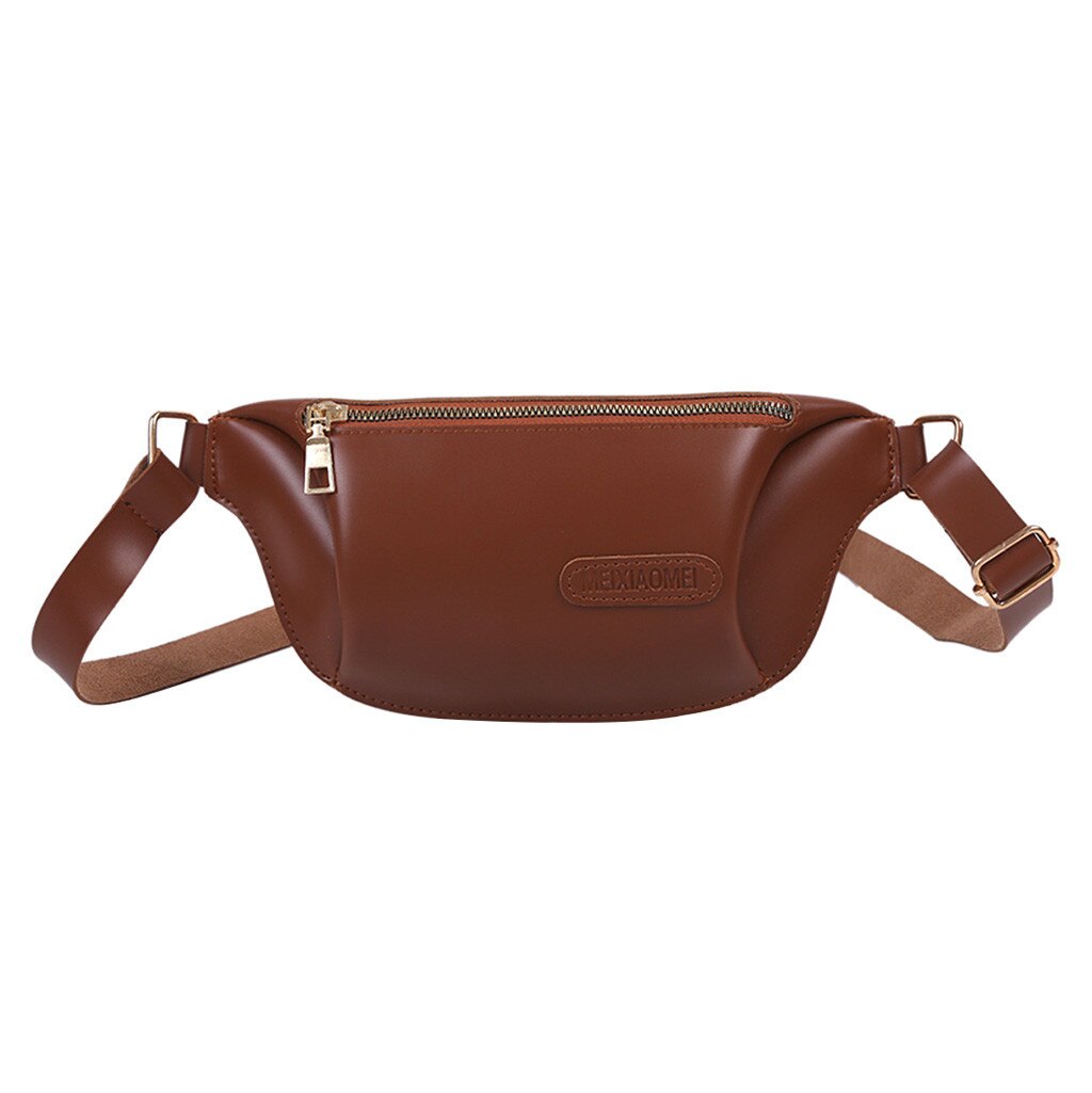 Vrouwen Taille Zakken Handtas Sport Borst Zak Taille Waterdichte Heuptas Schoudertas Rits Zakken Purse Sac Een Hoofd femme #20: Brown