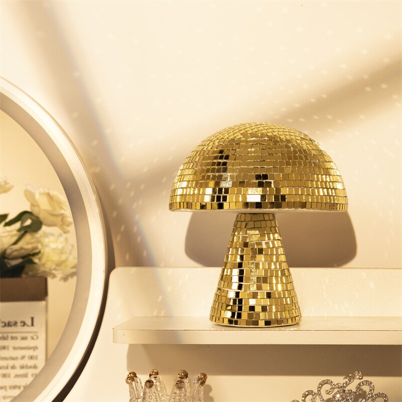 Mushroom Disco Ball Mirror Glass Brick Mushroom Disco Ball Handmade Multifunctional Party Festive Home Decoration