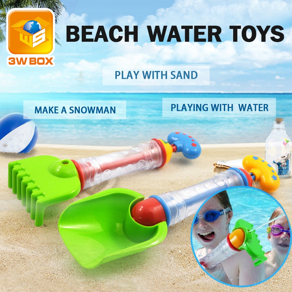 Di plastica Spiaggia di Sabbia Giocattoli 2in1 Bambini Pistole Ad Acqua proprietà Nuoto spruzzatore Acqua con La Sabbia Scavo Pala Rastrello per Bambini Giocattoli Da Bagno