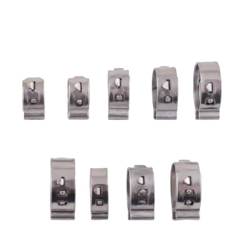 SPEEDWOW 70pcs/set Single Ear Hose Clamp Assortment Kit Adjustable Ear Stepless Cinch Rings Car Parts For Hydraulic Hose Fuel
