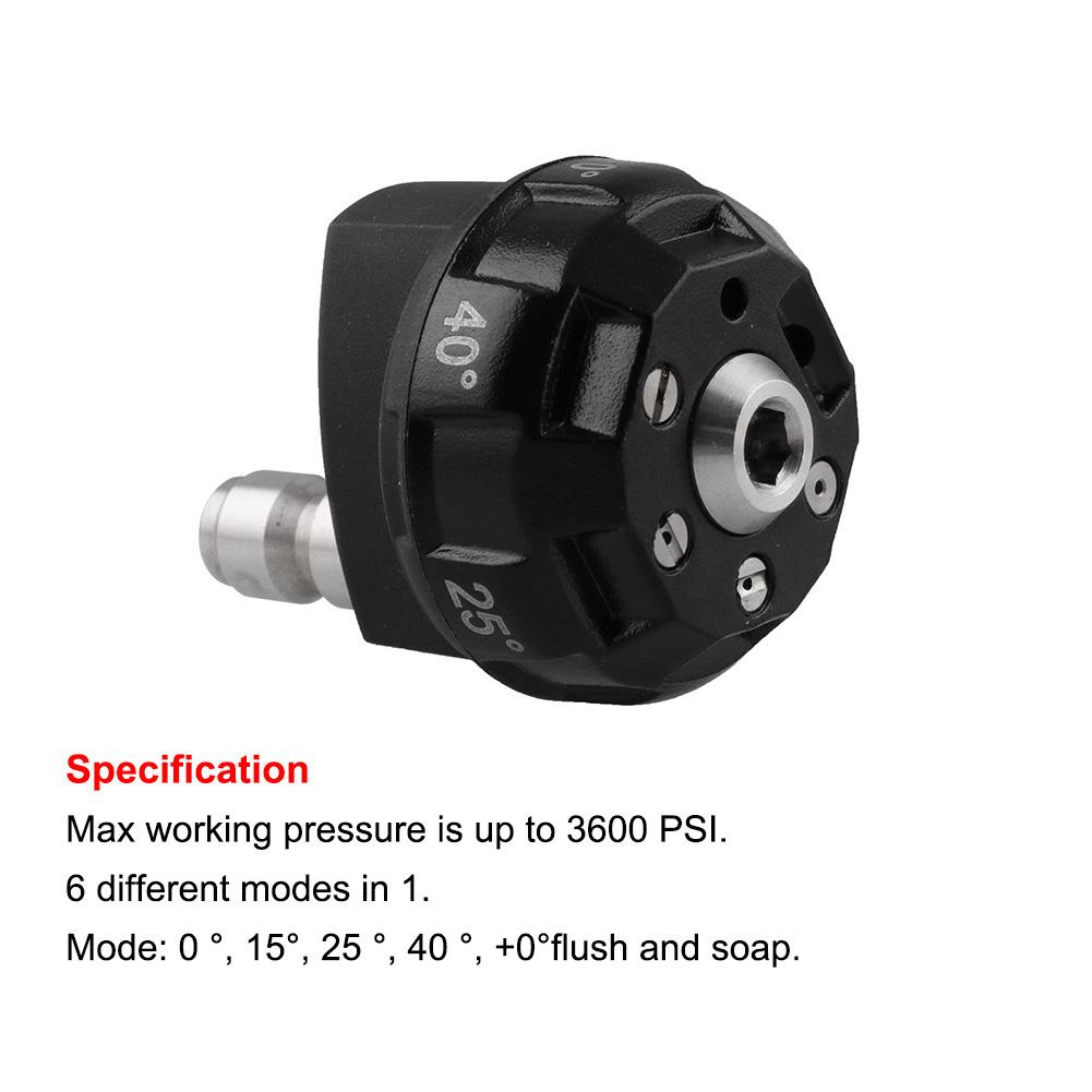 High Pressure Cleaner Car Wash Nozzle Multi-function 6-In-1 Porous Nozzle Linear Fan Foam Head Pressure Washer Nozzle