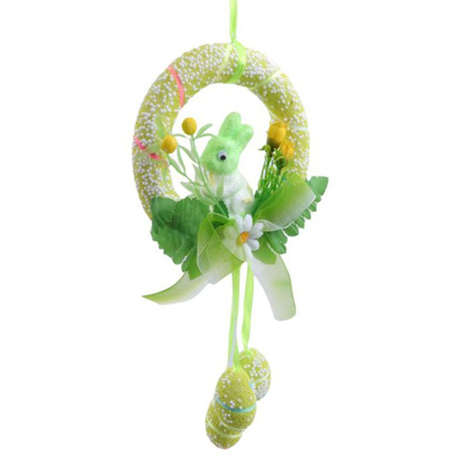 Easter Egg Decorations DIY Round Bunny Ring Egg Crafts For Family Kindergarden Ornaments B88: Green