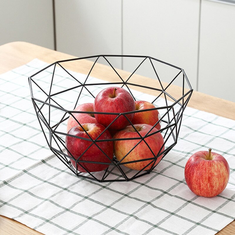 Køkkenkurv container skål metal wire kurv køkken afløbsstativ frugt grøntsag opbevaring holder snack bakke bord opbevaringsskål