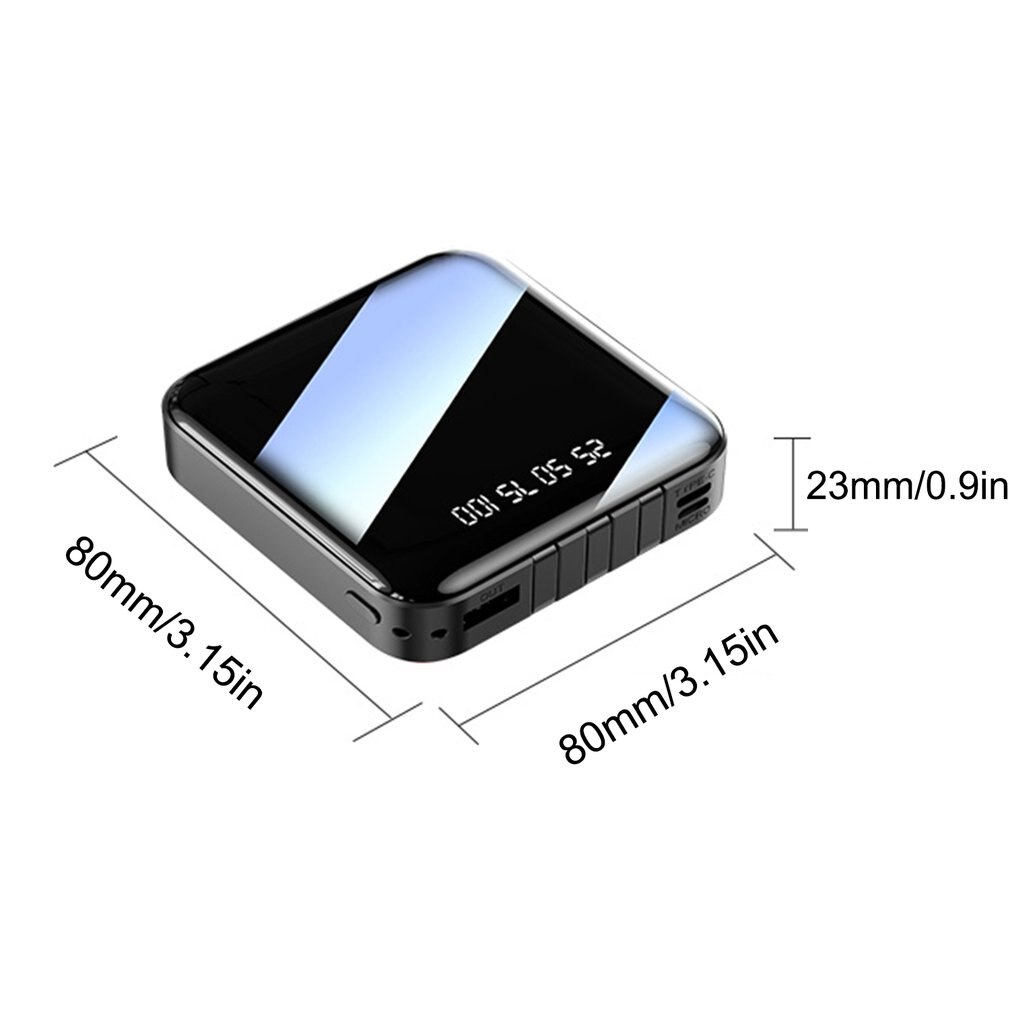 charging treasure set with a three-line mini high-capacity digital display mobile power supply wireless charging bin