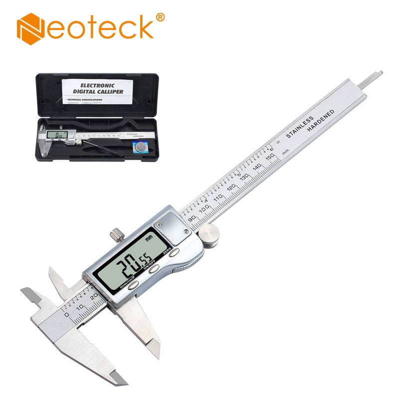 Neoteck Metal Digital Caliper 6 Inch 150 mm Stainless Steel Electronic Digital Vernier Caliper Gauge Micrometer Measuring Tool