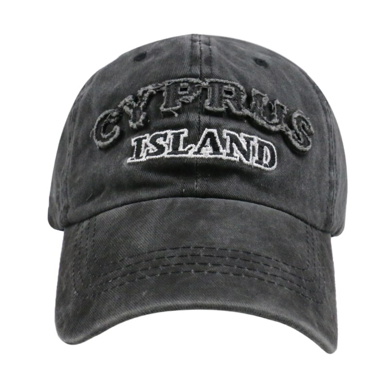 Revemor utendørs unisex sport bein gorras kypros øy bokstav pappa hattemaker vasket denim baseball caps til menn kvinner casquette