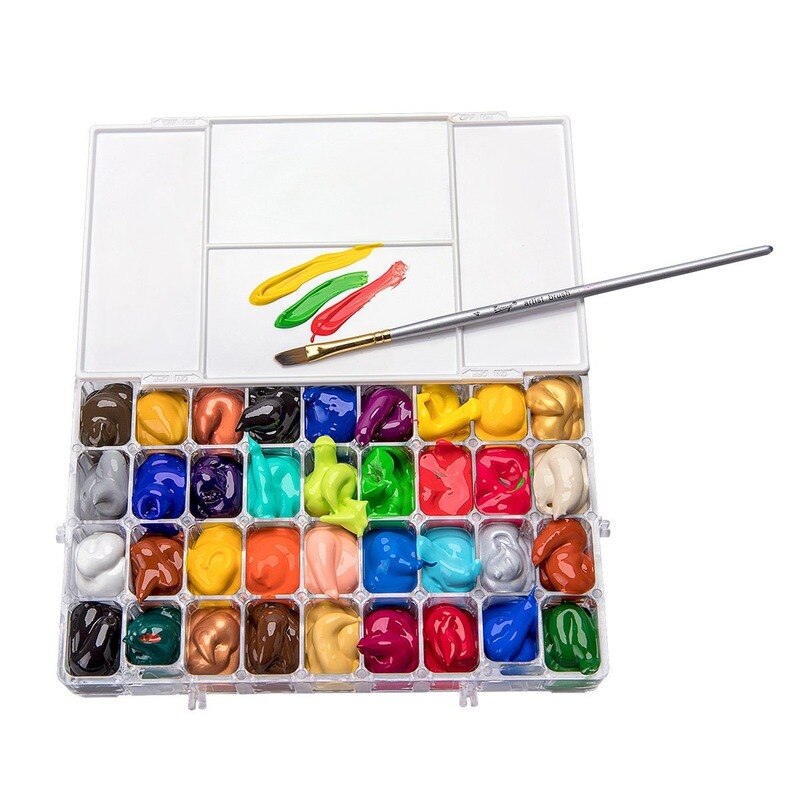 24/36 Grids Aquarel Schildert Humidor Aquarel Hydraterende Schilderen Lekvrij Palet Abs Opbergdoos Art Supplies