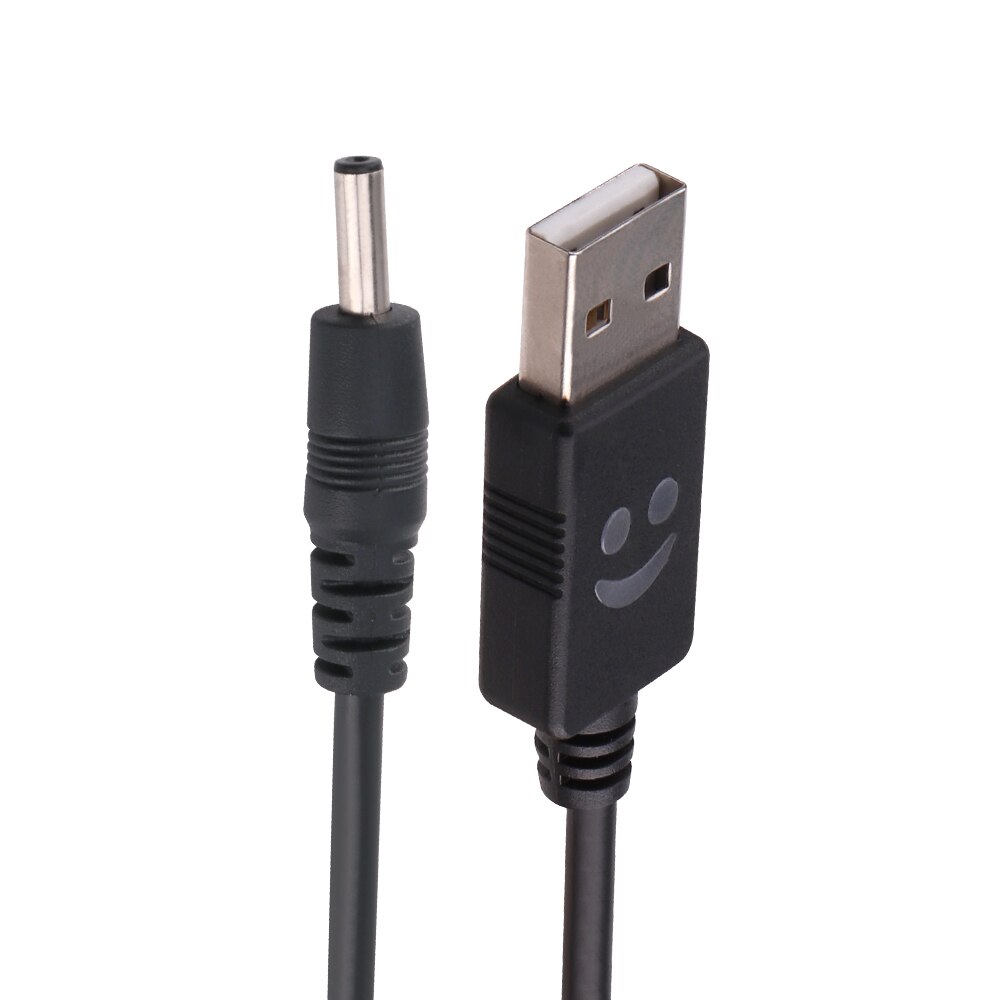 1m 3ft USB Kabel Output 4.2V Ingang 12V 24V 2.5mm USB Charger Cord Koplamp Zaklamp oplaadkabel Lijn Glimlach Gezicht