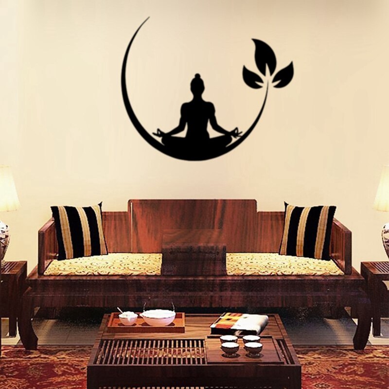 Yoga Meditation Wall Stickers Buddhist Zen Wall Decal For Bedroom Removable Wall Sticker Decor Yoga Wallpaper