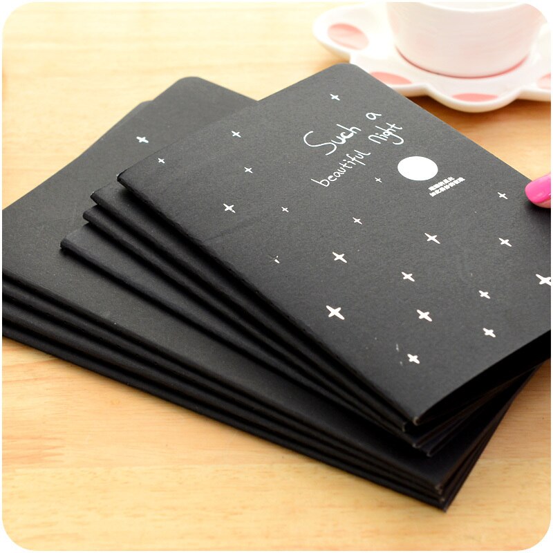 Kawaii Cute Notebook Diary Black Paper Notepad Sketch Graffiti Notebook For Drawing Painting Office School Stationery