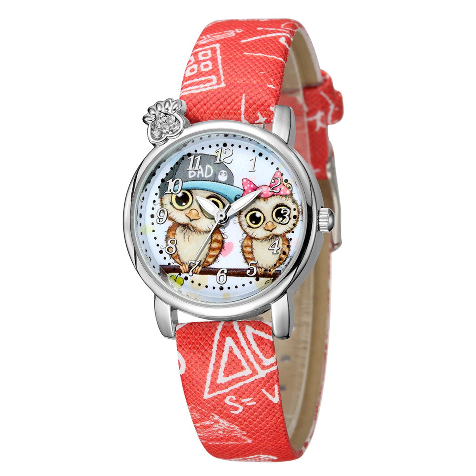 Reloj para niños con estampado de búho y dibujos animados, correa de malla para niños, varios estilos, reloj de goma, de Navidad: Red 