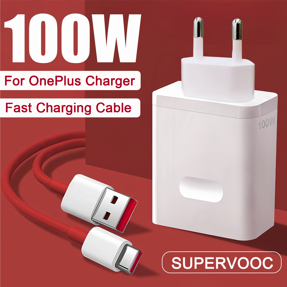 Voor Oneplus Originele 100W SuperVOOC Oplader Snel Opladen Plug US EU Adapter USB naar Type C Kabel voor Oneplus 13r 12 11 10 13 Pro