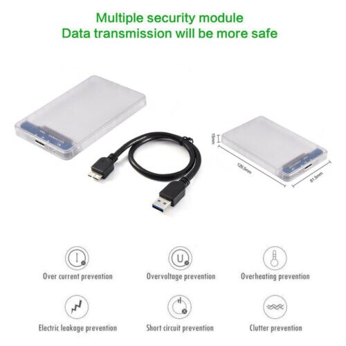 Transparante SSD HDD Case USB 3.0 naar SATA 3.0 Adapter Externe 2.5 Inch Harde Schijf Doos HD Behuizing