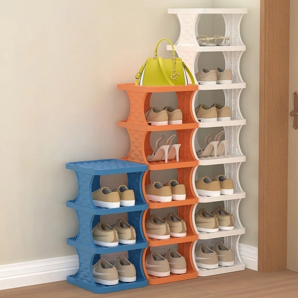 Schuhregal, Schuh-Organizer mit mehrschichtigem farbigem Schrank, Schuhregale, einfaches Schuhregal, abnehmbare Schuhregale für Schlafzimmer